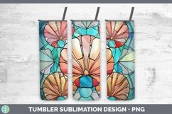 Stained Glass Seashell Tumbler Sublimation 20 oz Skinny Tumb Product Image 1