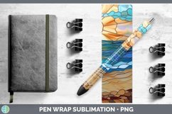 Stained Glass Beach Pen Wrap Sublimation Epoxy Pen Designs Product Image 1