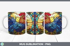 Stained Glass Chicken Mug Wrap Sublimation Coffee Cup Design Product Image 1