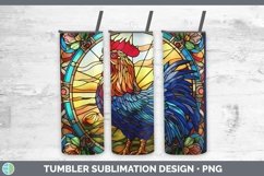 Stained Glass Chicken Tumbler Sublimation 20 oz Skinny Tumbl Product Image 1