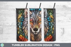 Stained Glass Wolf Tumbler Sublimation 20 oz Skinny Tumbler Product Image 1