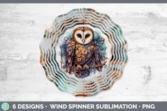 Steampunk Owl Wind Spinner Sublimation Spinner Designs Product Image 1