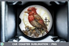 Steampunk Finch Car Coaster Sublimation Coaster Designs Product Image 1