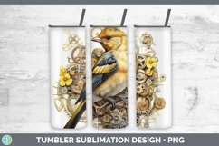 Steampunk Goldfinch Tumbler Sublimation 20 oz Skinny Tumbler Product Image 1