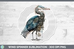 Steampunk Great Blue Heron Wind Spinner Sublimation Spinner Product Image 1