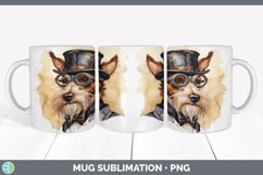 Vintage Fox Terrier Dog Mug Wrap | Sublimation Coffee Cup De Product Image 5