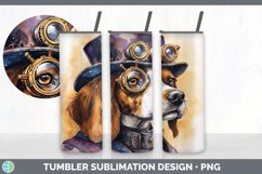 Steampunk Beagle Dog Tumbler | Sublimation 20 oz Skinny Tumb Product Image 2