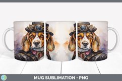 Steampunk Beagle Dog Mug Wrap | Sublimation Coffee Cup Desig Product Image 5