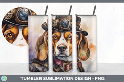Steampunk Beagle Dog Tumbler | Sublimation 20 oz Skinny Tumb Product Image 3