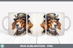 Steampunk Beagle Dog Mug Wrap | Sublimation Coffee Cup Desig Product Image 6