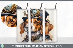 Steampunk Beagle Dog Tumbler | Sublimation 20 oz Skinny Tumb Product Image 4