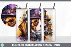 Steampunk Beagle Dog Tumbler | Sublimation 20 oz Skinny Tumb Product Image 5