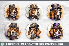 Steampunk Beagle Dog Car Coaster | Sublimation Coaster Desig Product Image 2