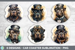 Steampunk Cane Corso Dog Car Coaster | Sublimation Coaster D Product Image 2