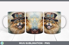 Steampunk Chow Chow Dog Mug Wrap | Sublimation Coffee Cup De Product Image 2