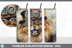 Steampunk Chow Chow Dog Tumbler | Sublimation 20 oz Skinny T Product Image 2