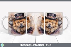 Steampunk Chow Chow Dog Mug Wrap | Sublimation Coffee Cup De Product Image 4