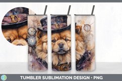 Steampunk Chow Chow Dog Tumbler | Sublimation 20 oz Skinny T Product Image 4