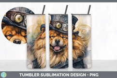 Steampunk Chow Chow Dog Tumbler | Sublimation 20 oz Skinny T Product Image 5