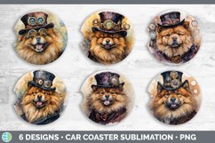 Steampunk Chow Chow Dog Car Coaster | Sublimation Coaster De Product Image 2
