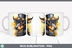 Steampunk Doberman Pinscher Dog Mug Wrap | Sublimation Coffe Product Image 2