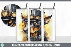 Steampunk Doberman Pinscher Dog Tumbler | Sublimation 20 oz Product Image 2