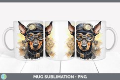 Steampunk Doberman Pinscher Dog Mug Wrap | Sublimation Coffe Product Image 3