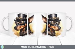 Steampunk Doberman Pinscher Dog Mug Wrap | Sublimation Coffe Product Image 4