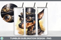 Steampunk Doberman Pinscher Dog Tumbler | Sublimation 20 oz Product Image 4