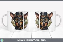 Steampunk Doberman Pinscher Dog Mug Wrap | Sublimation Coffe Product Image 5