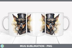 Steampunk Doberman Pinscher Dog Mug Wrap | Sublimation Coffe Product Image 6