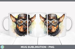 Steampunk Doberman Pinscher Dog Mug Wrap | Sublimation Coffe Product Image 7