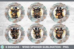 Steampunk Doberman Pinscher Dog Wind Spinner | Sublimation S Product Image 2