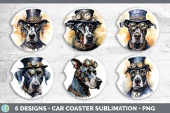 Steampunk Great Dane Dog Car Coaster | Sublimation Coaster D Product Image 2