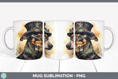 Steampunk Greyhound Dog Mug Wrap | Sublimation Coffee Cup De Product Image 2