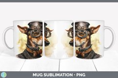 Steampunk Greyhound Dog Mug Wrap | Sublimation Coffee Cup De Product Image 3