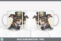Steampunk Greyhound Dog Mug Wrap | Sublimation Coffee Cup De Product Image 4