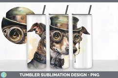 Steampunk Greyhound Dog Tumbler | Sublimation 20 oz Skinny T Product Image 4