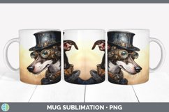Steampunk Greyhound Dog Mug Wrap | Sublimation Coffee Cup De Product Image 5