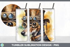 Steampunk Greyhound Dog Tumbler | Sublimation 20 oz Skinny T Product Image 7