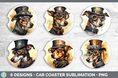 Steampunk Greyhound Dog Car Coaster | Sublimation Coaster De Product Image 2
