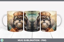 Steampunk Lhasa Apso Dog Mug Wrap | Sublimation Coffee Cup D Product Image 3