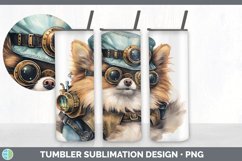 Steampunk Pomeranian Dog Tumbler | Sublimation 20 oz Skinny Product Image 2