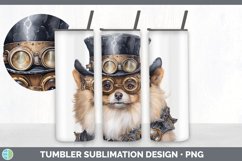 Steampunk Pomeranian Dog Tumbler | Sublimation 20 oz Skinny Product Image 3
