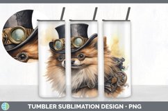 Steampunk Pomeranian Dog Tumbler | Sublimation 20 oz Skinny Product Image 5