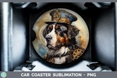 Steampunk Dog Saint Bernard Car Coaster Sublimation Coaster Product Image 1