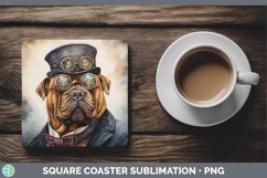Steampunk Dog Shar Pei Square Coaster Sublimation Coaster De Product Image 1