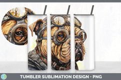 Steampunk Shar Pei Dog Tumbler | Sublimation 20 oz Skinny Tu Product Image 3