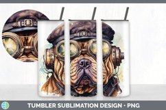 Steampunk Shar Pei Dog Tumbler | Sublimation 20 oz Skinny Tu Product Image 4