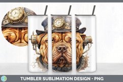 Steampunk Shar Pei Dog Tumbler | Sublimation 20 oz Skinny Tu Product Image 6